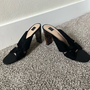 WHBM Suede Black Pumps